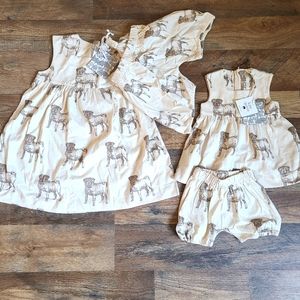 KATE QUINN SISTER SET- BULLDOG PRINT DRESSES